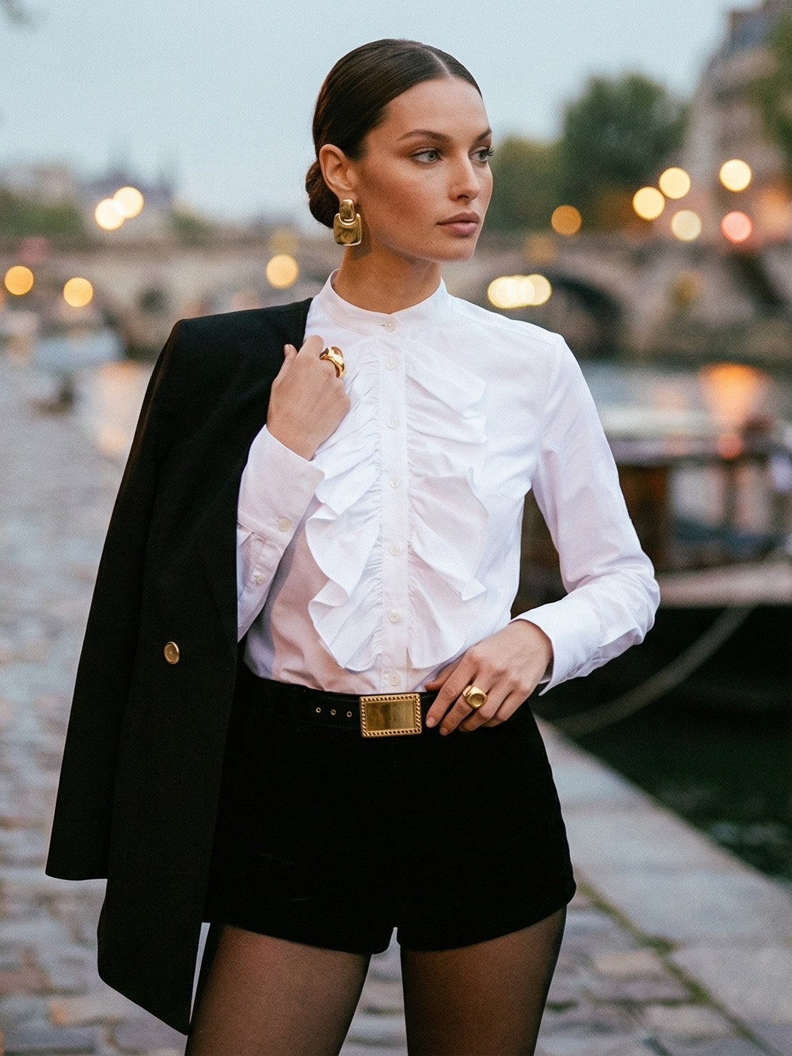 Ruffled Cotton Blouse