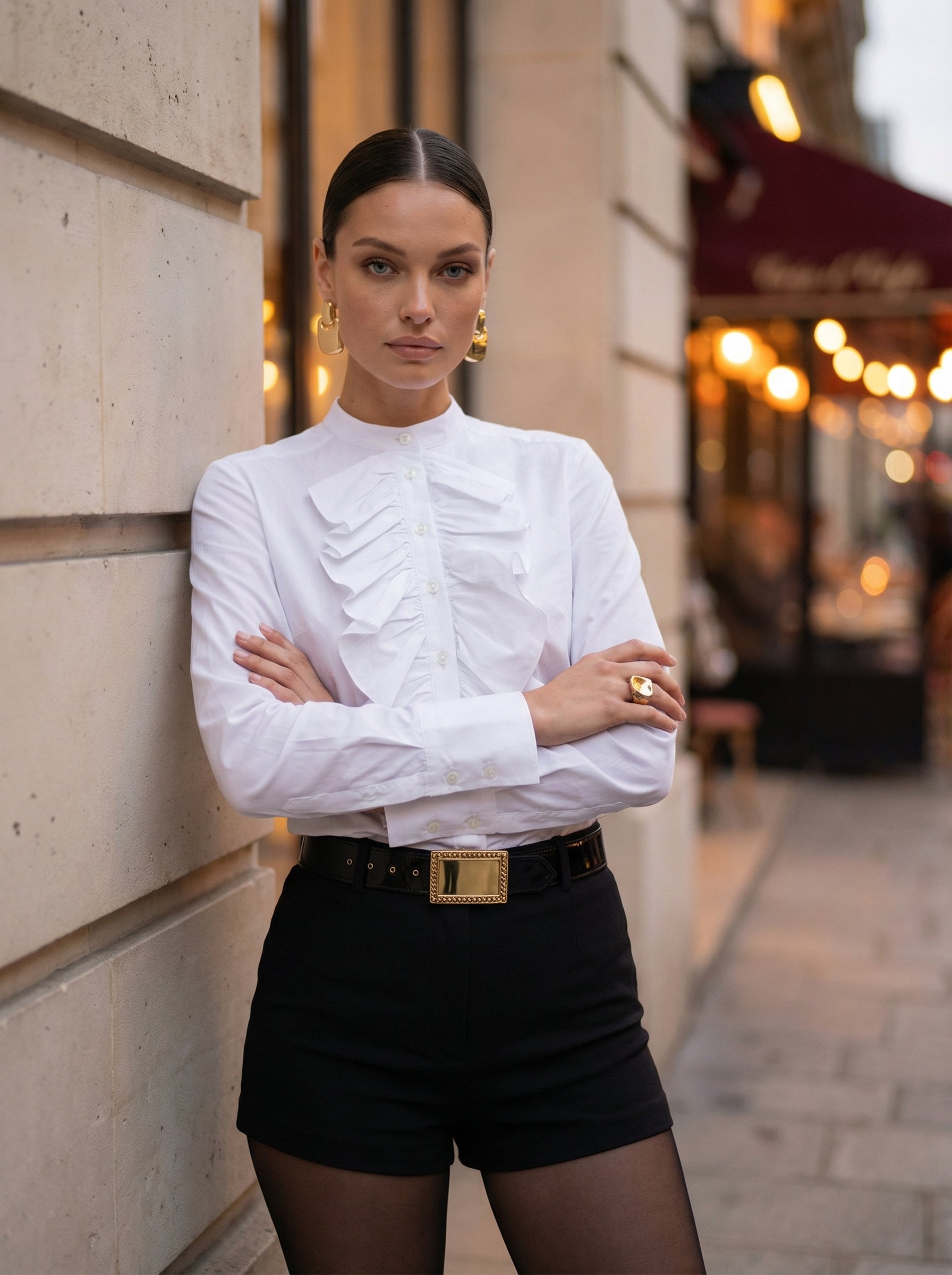 Ruffled Cotton Blouse