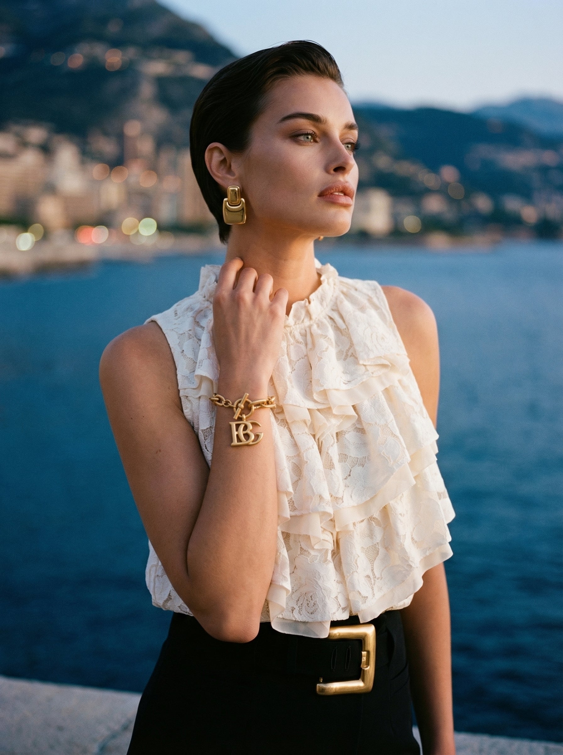 Ivory Ruffled Lace Top