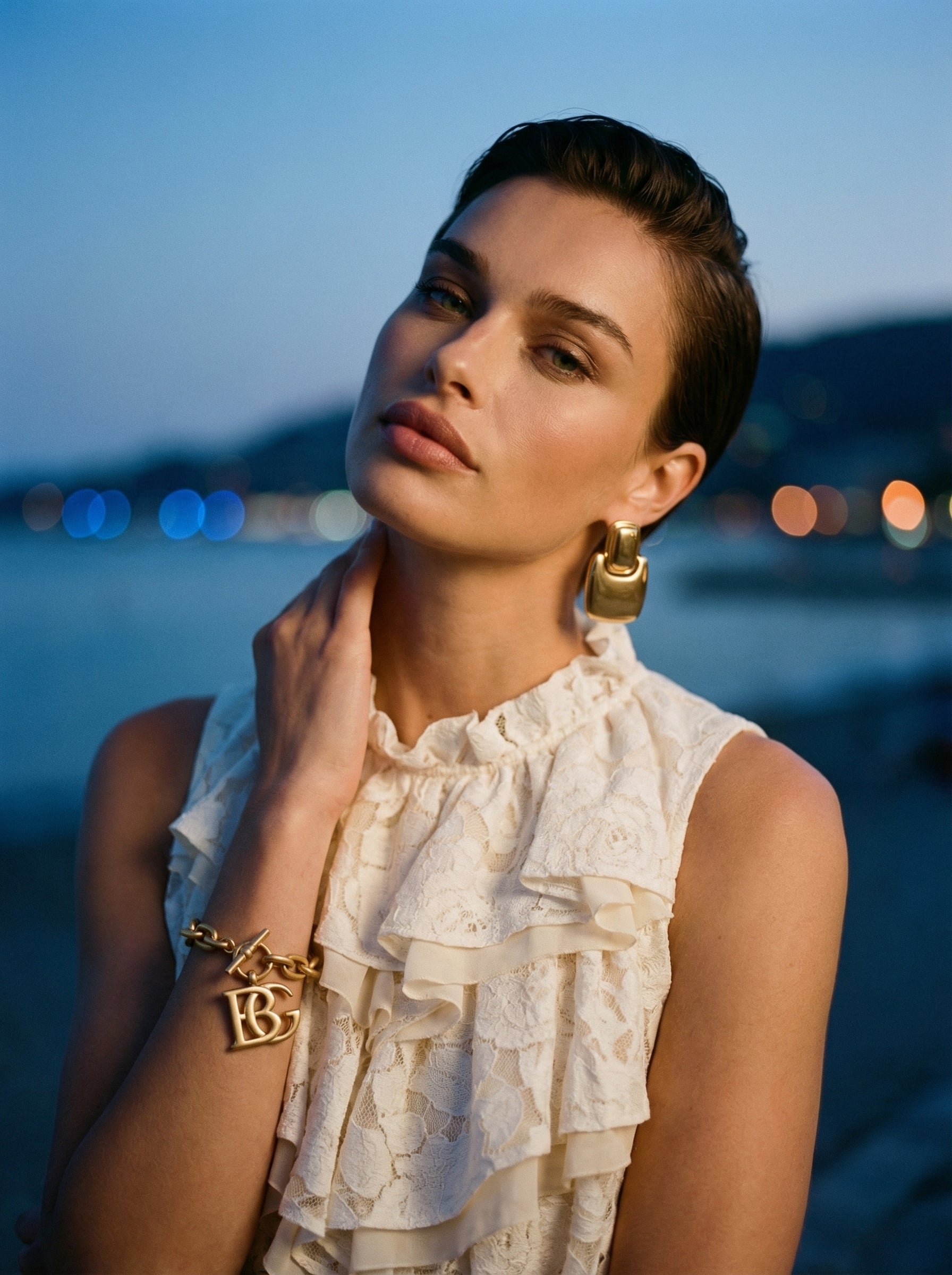 Ivory Ruffled Lace Top