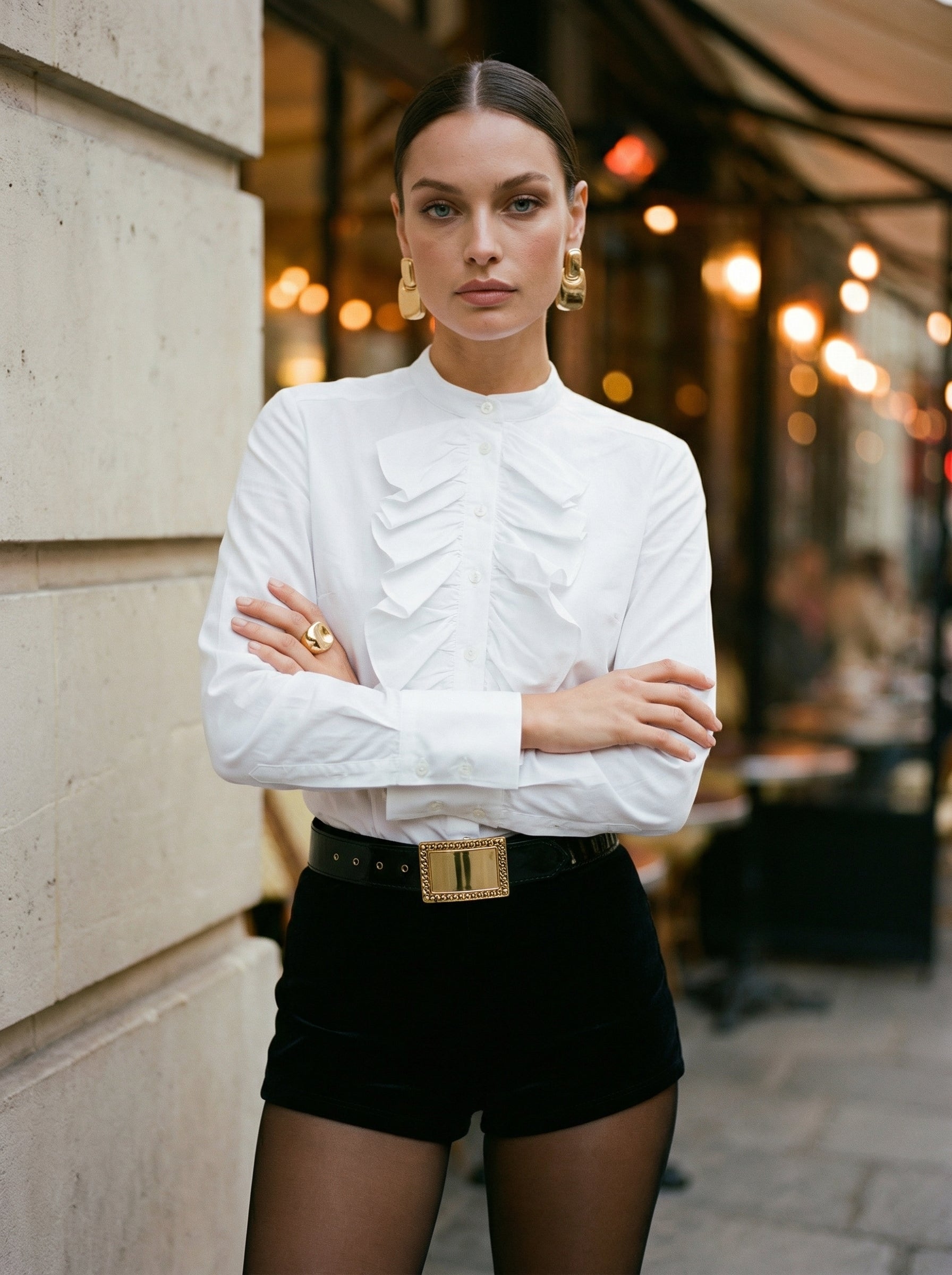 Ruffled Cotton Blouse