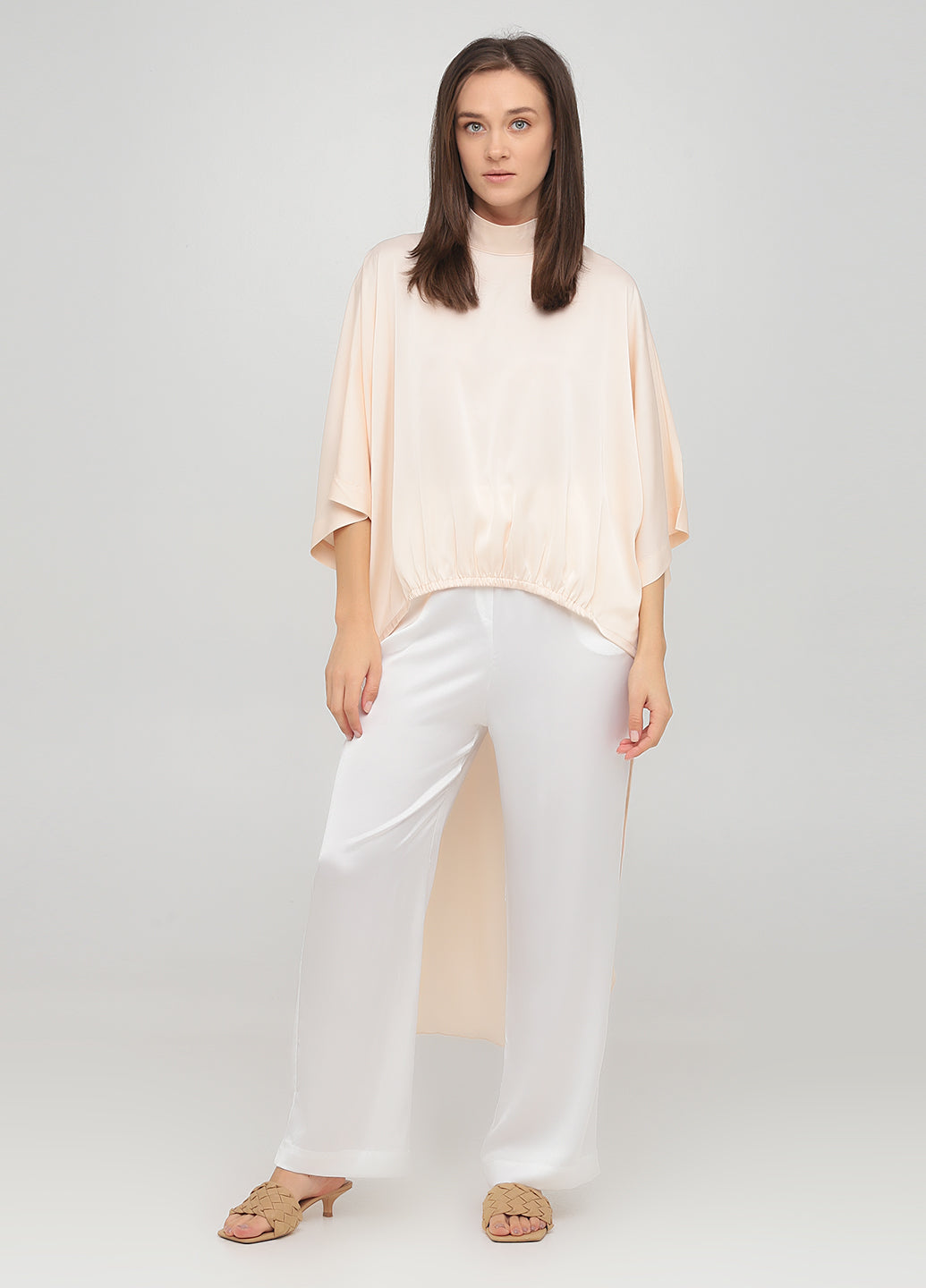 Soft Satin High-Neck Top