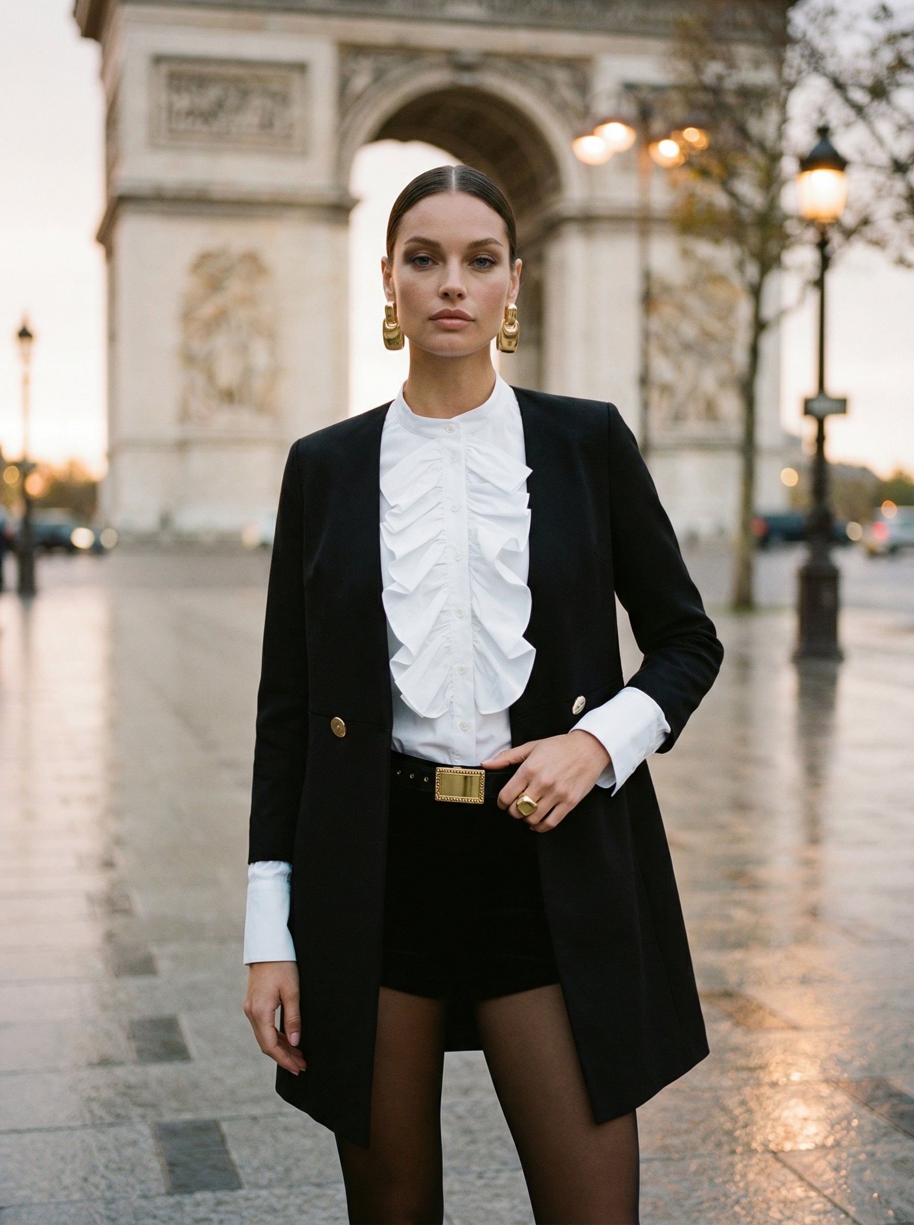 Ruffled Cotton Blouse