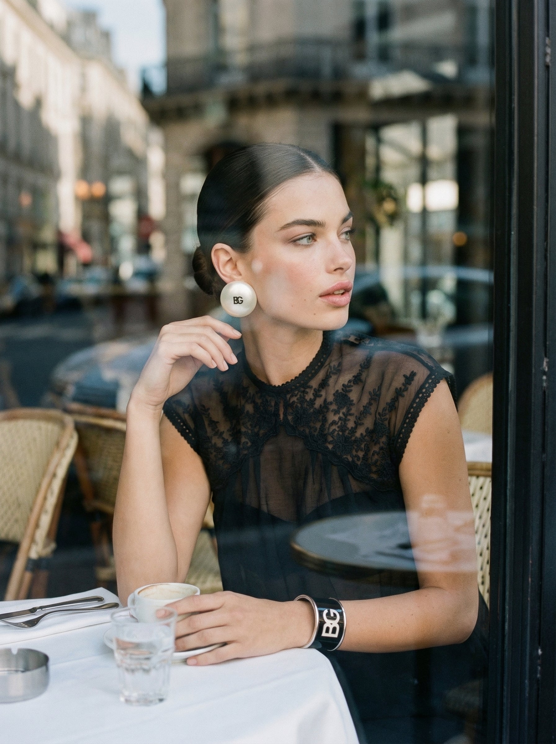 Sheer Embroidered Lace Blouse
