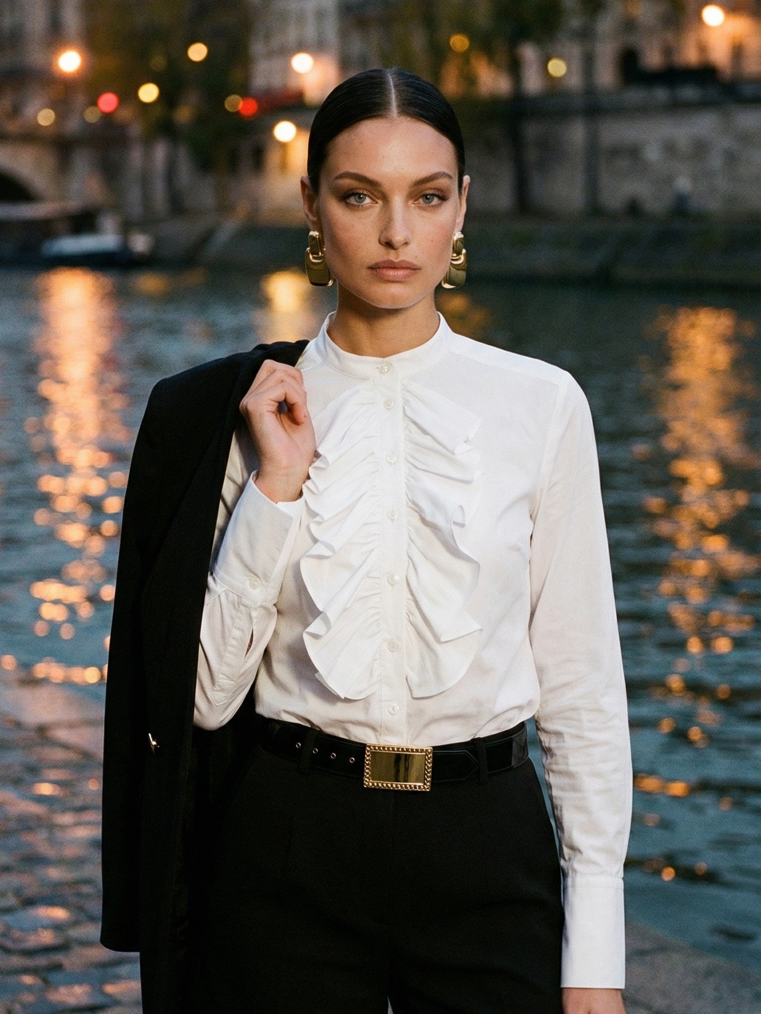 Ruffled Cotton Blouse