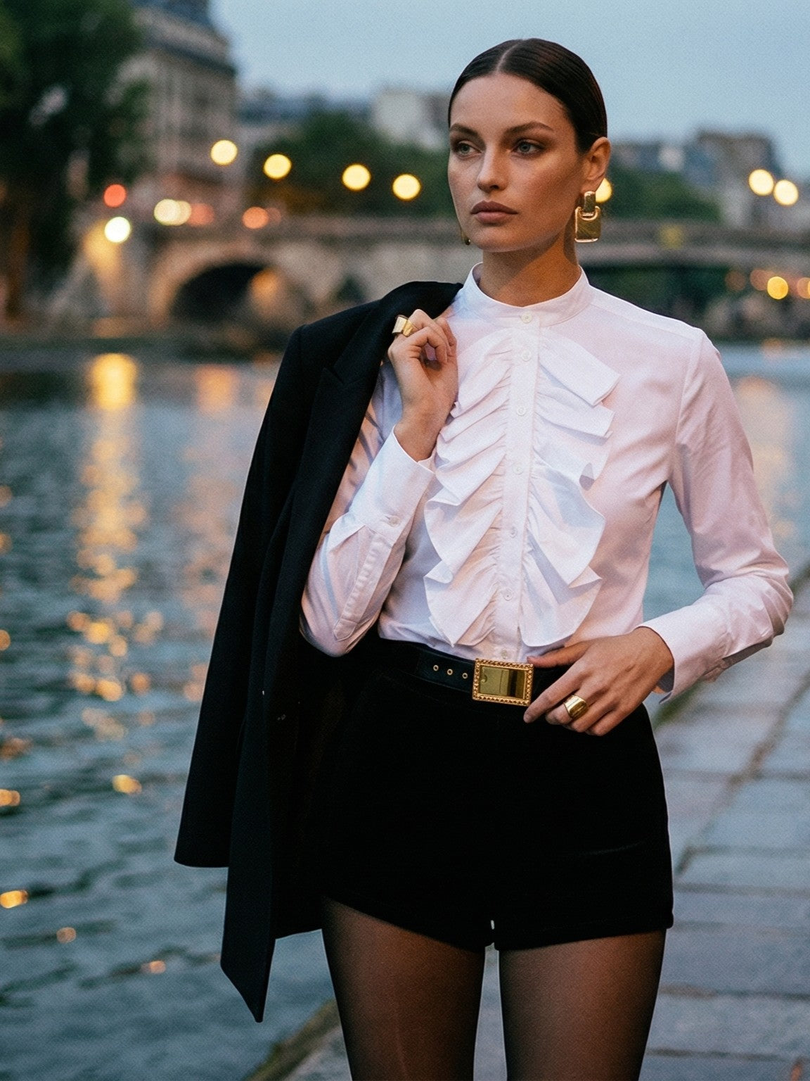 Ruffled Cotton Blouse