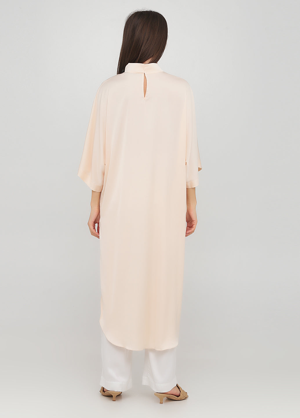 Soft Satin High-Neck Top