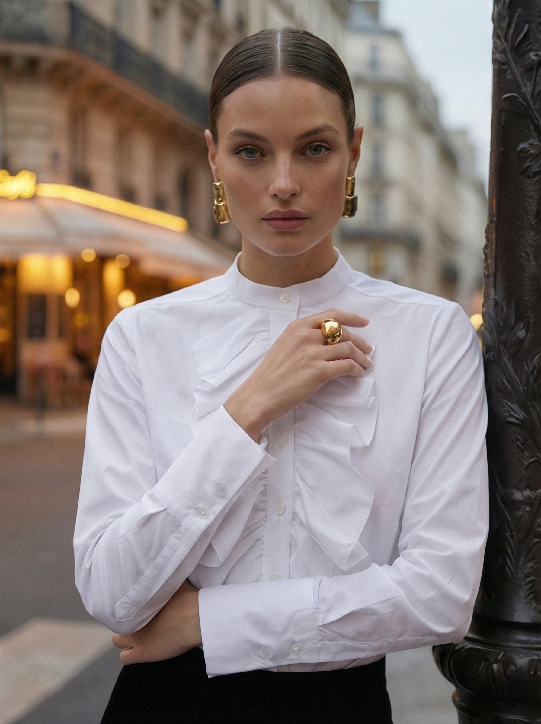 Ruffled Cotton Blouse