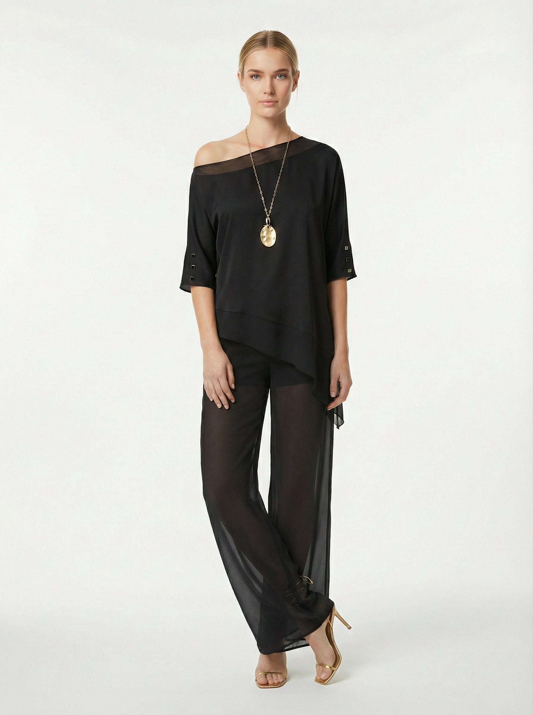 Off One Shoulder Flowy Satin Top