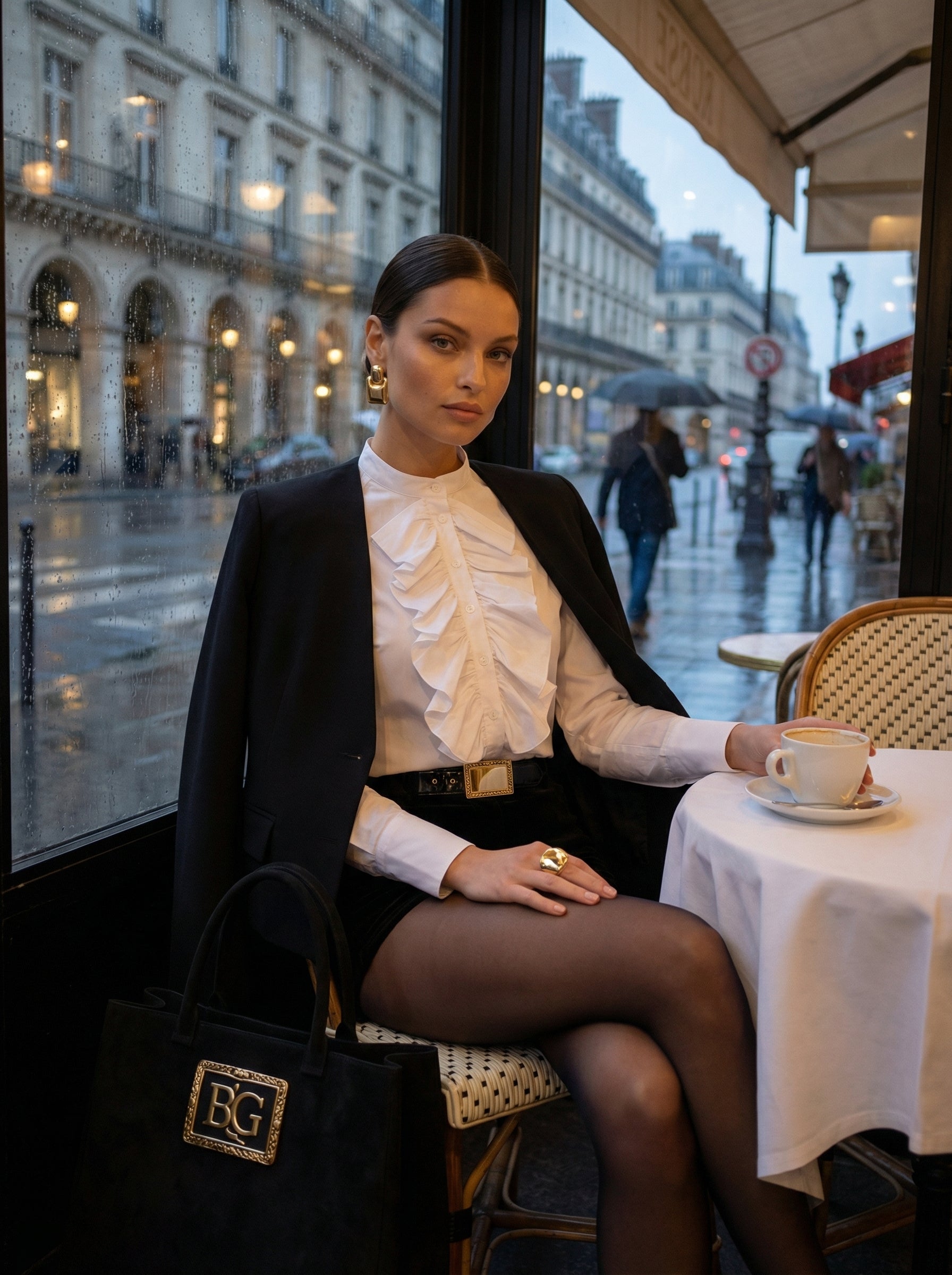 Ruffled Cotton Blouse