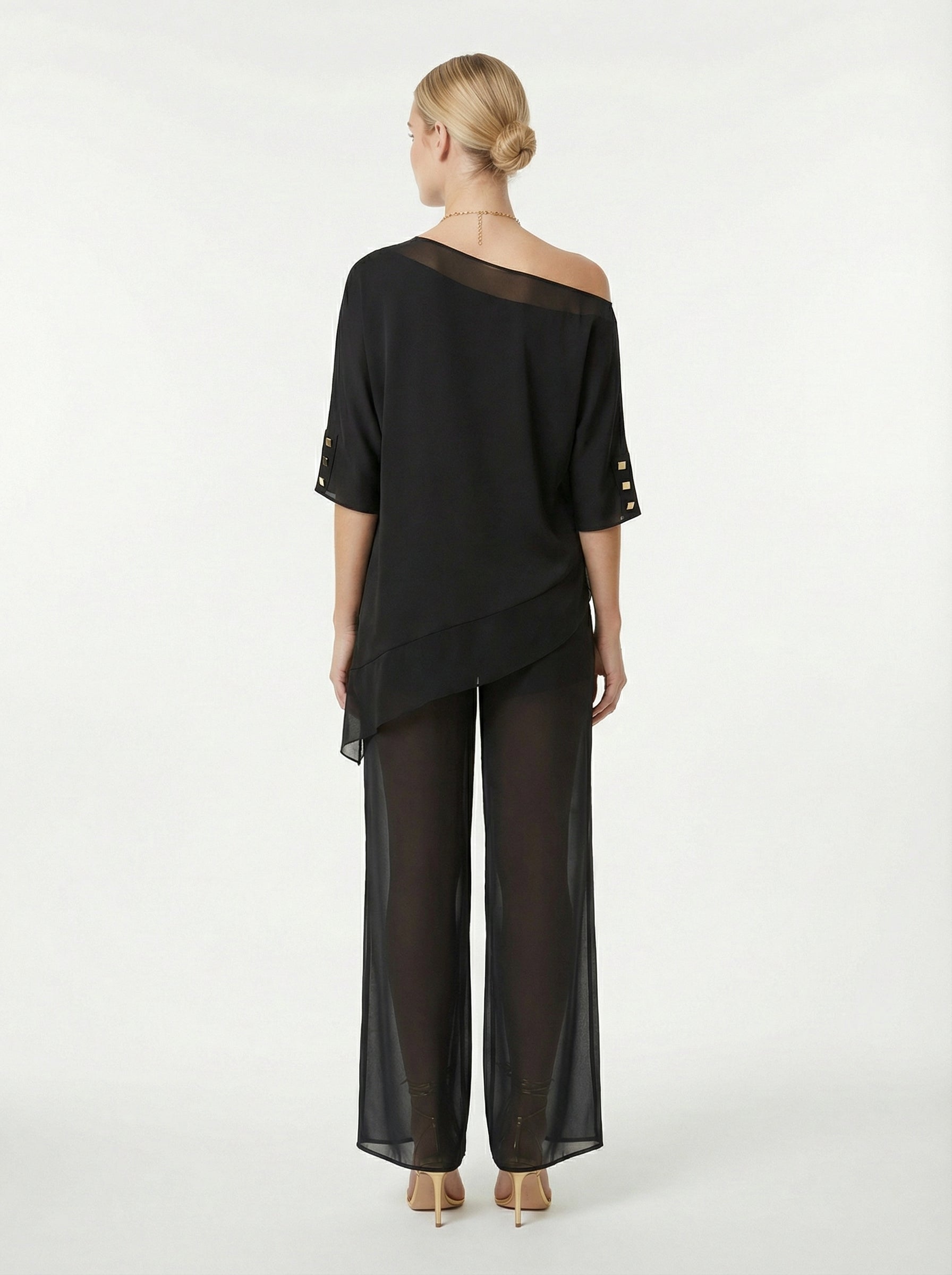 Off One Shoulder Flowy Satin Top