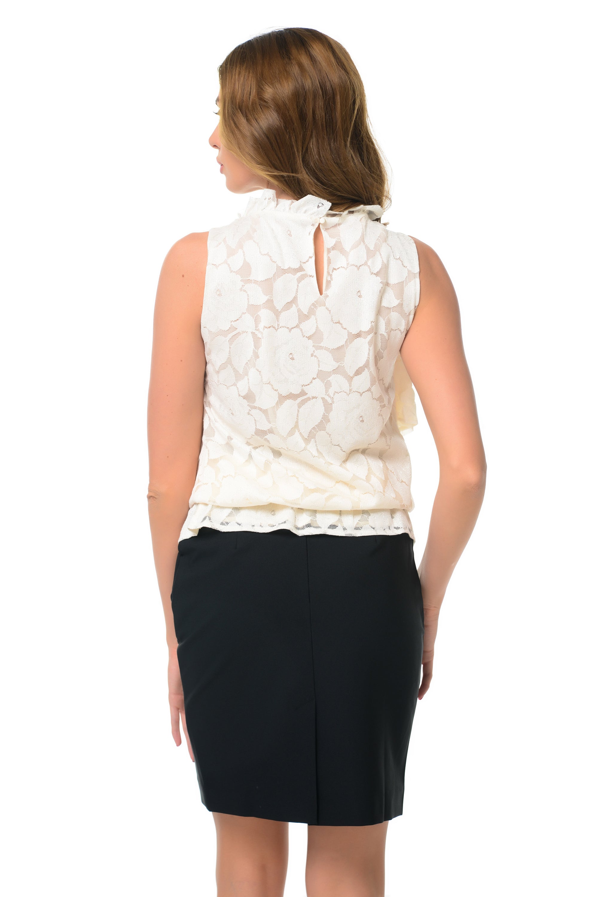 Ivory Ruffled Lace Top