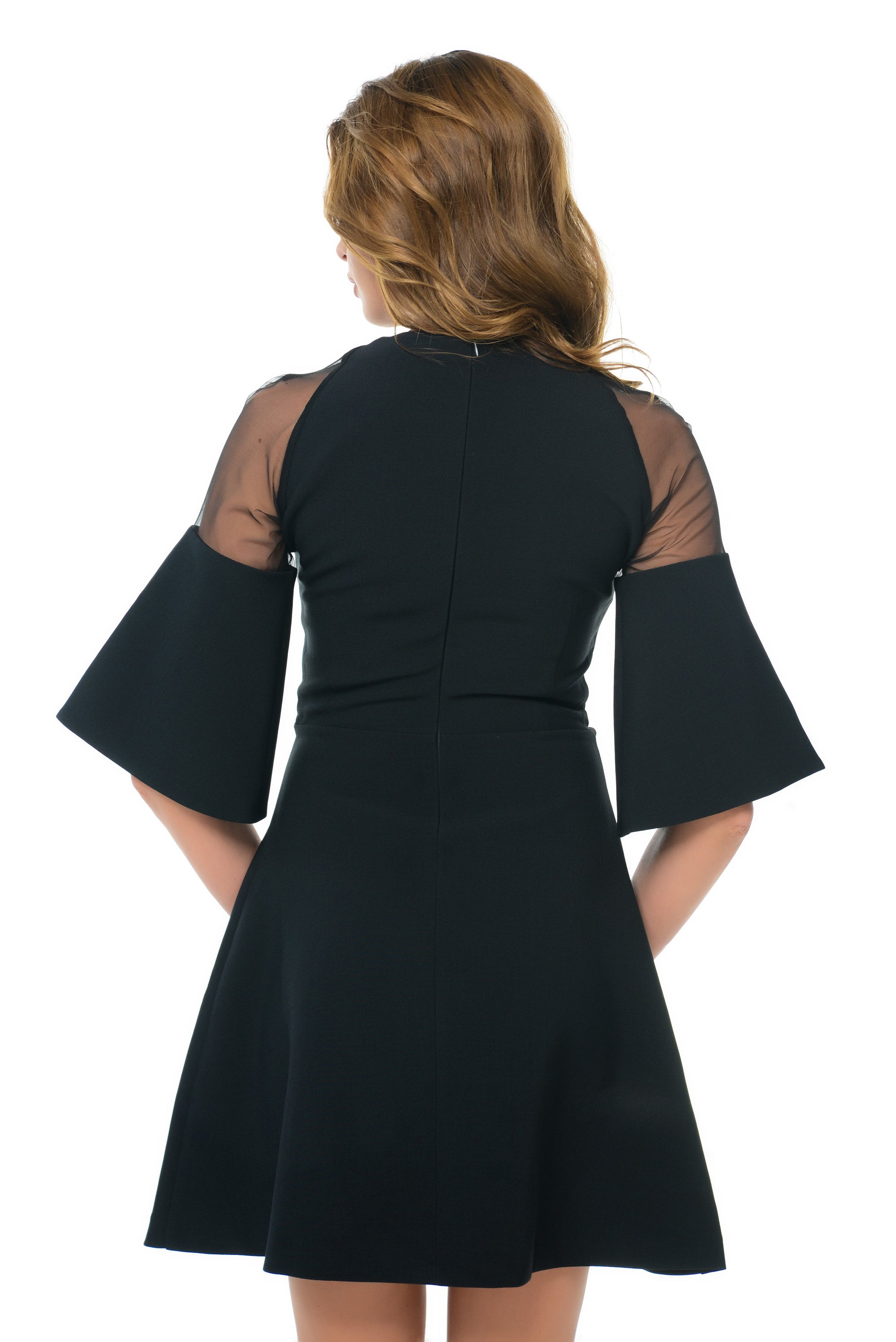 Gold Neckline A-Line Mini Dress