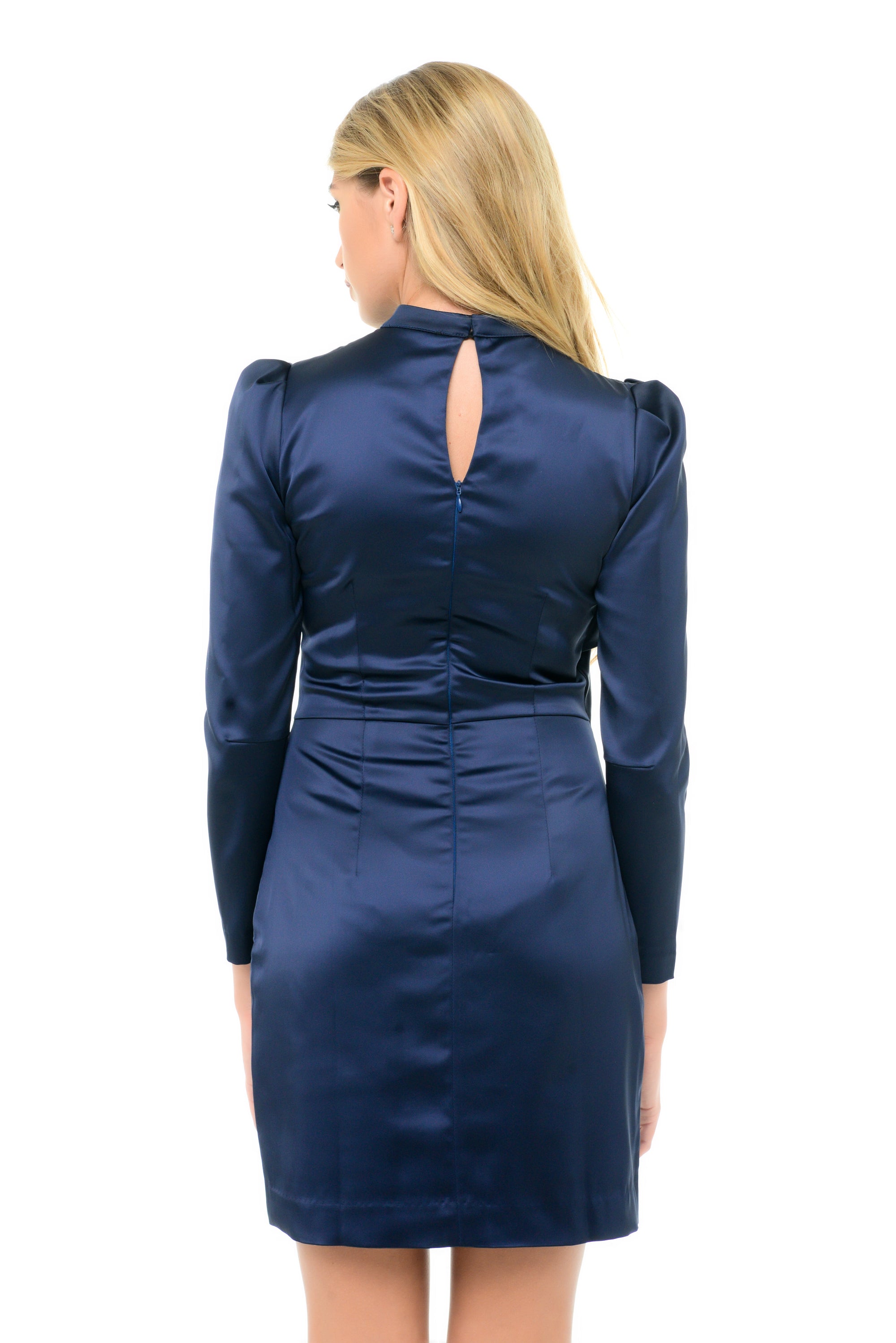 Ruffle Detail Satin Mini Dress
