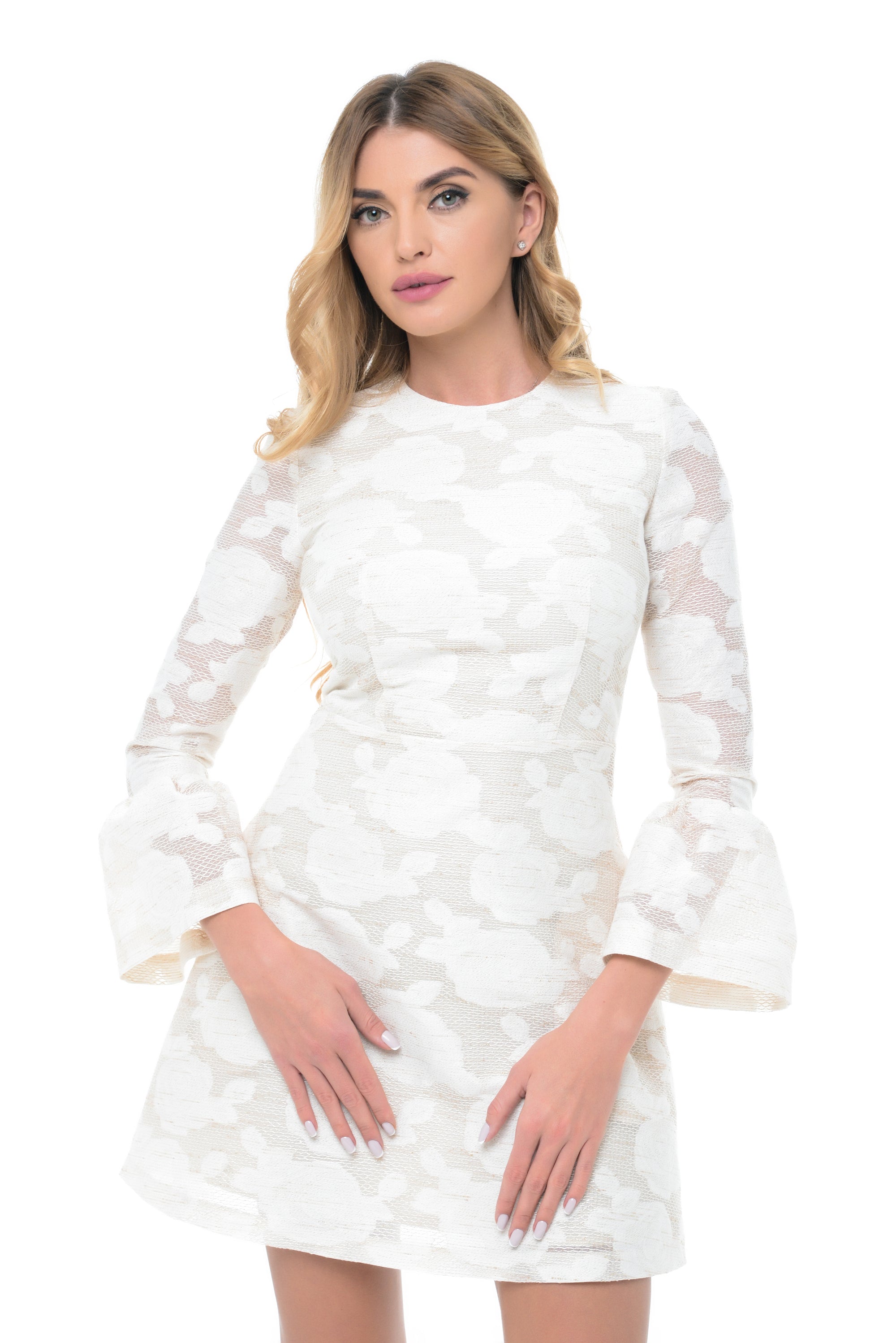 Metallic Thread A-Line Mini Dress