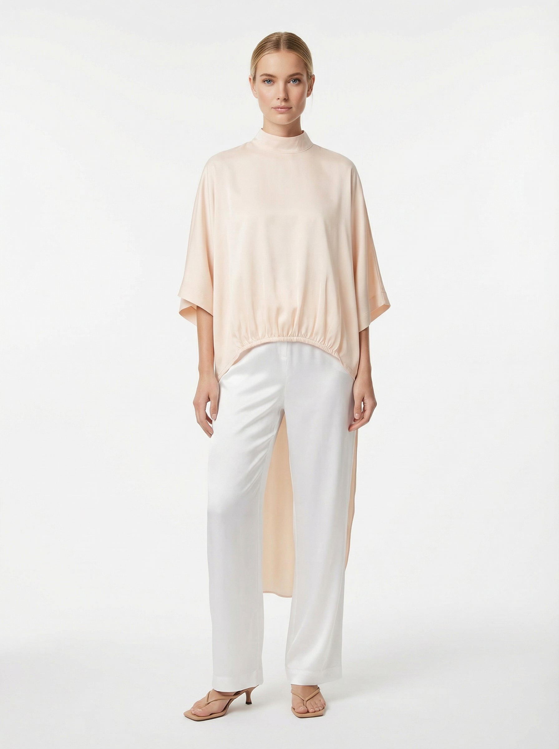 Soft Satin High-Neck Top