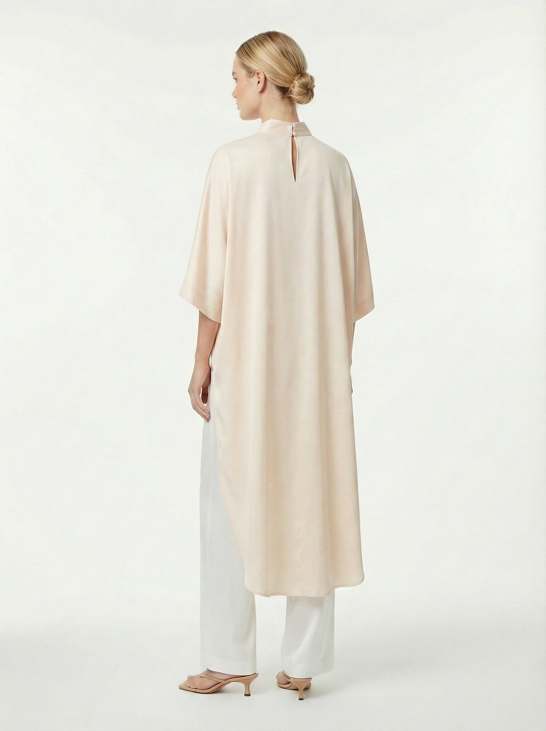 Soft Satin High-Neck Top