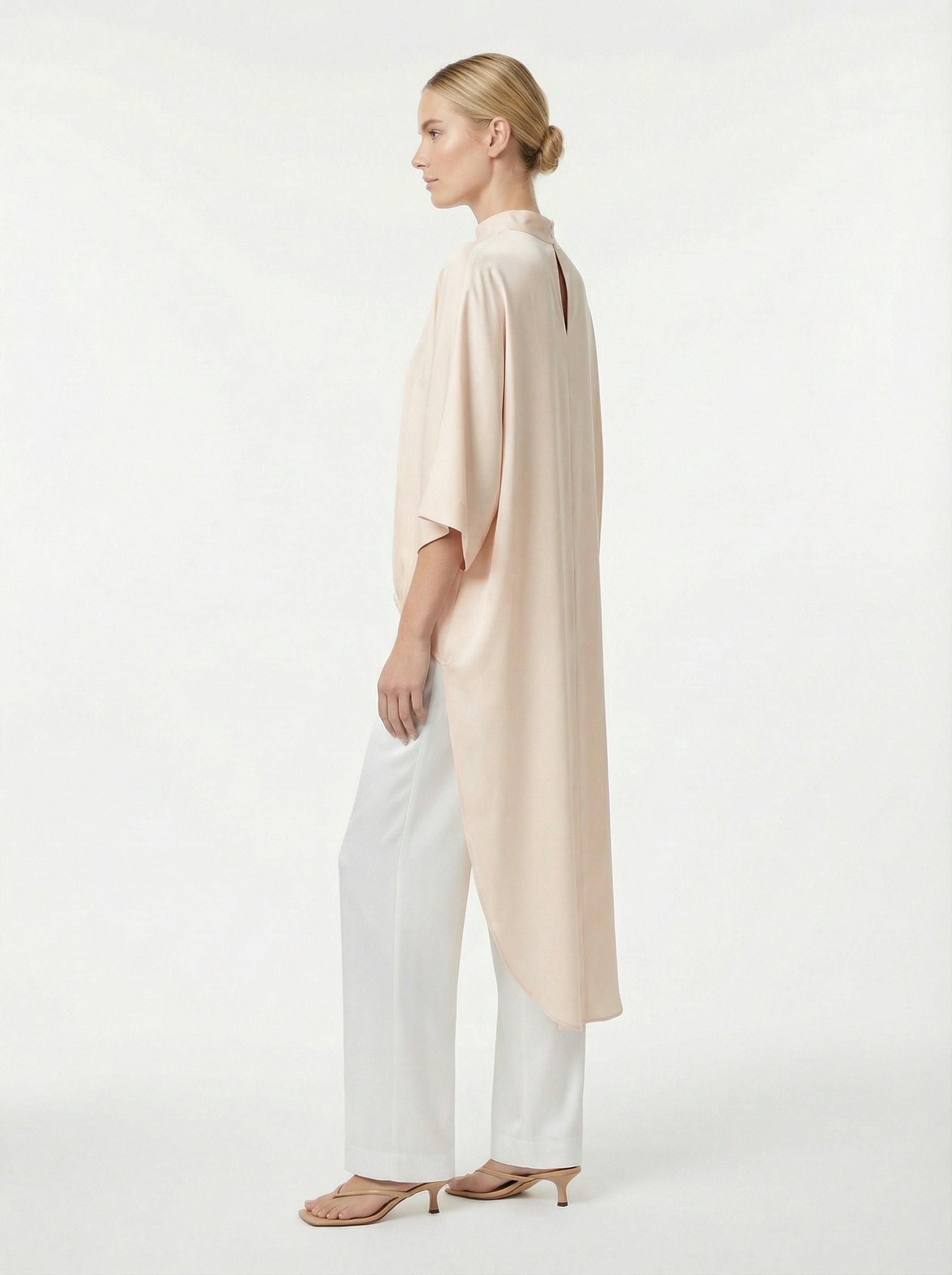 Soft Satin High-Neck Top