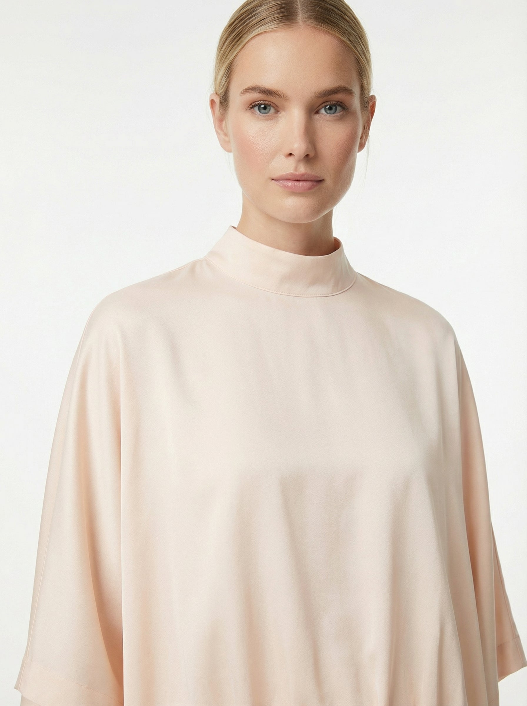 Soft Satin High-Neck Top