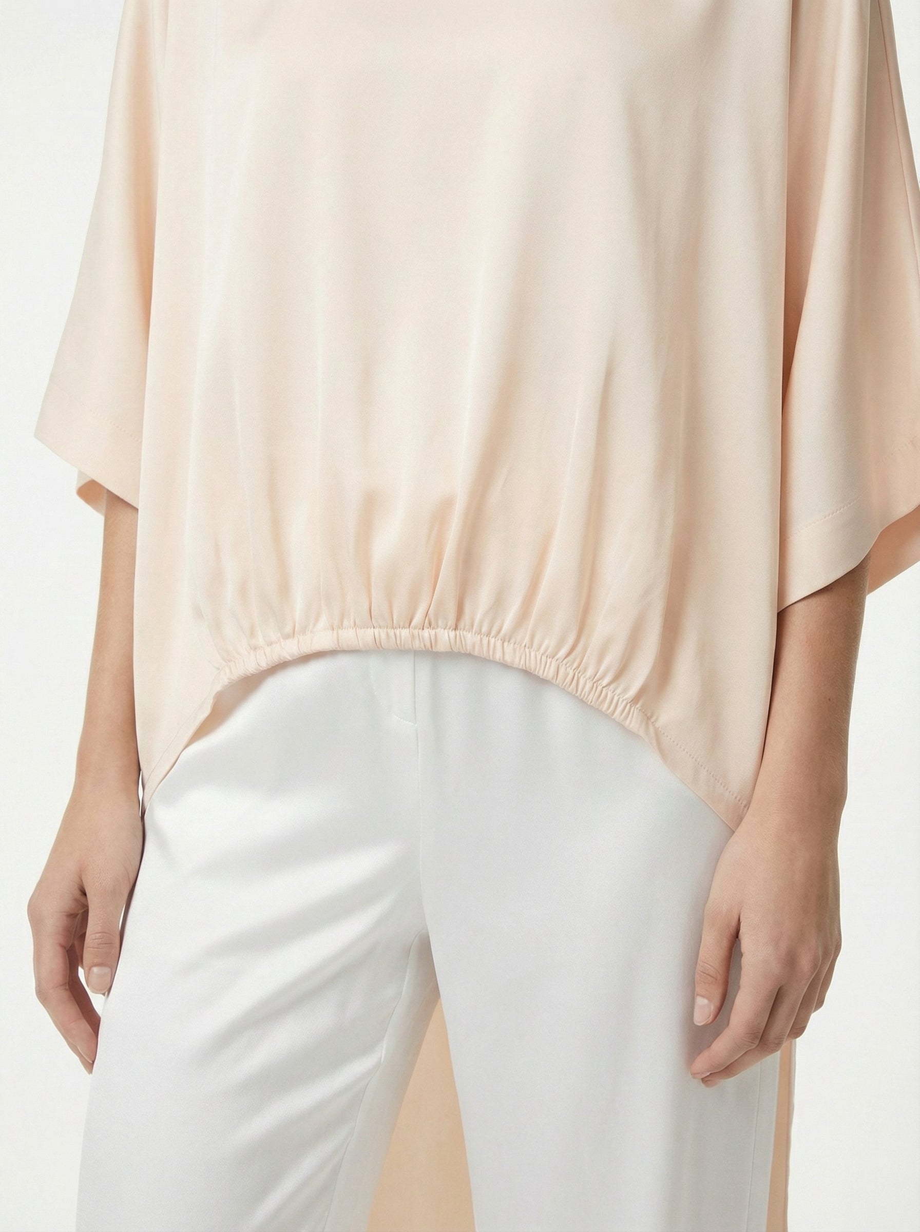 Soft Satin High-Neck Top