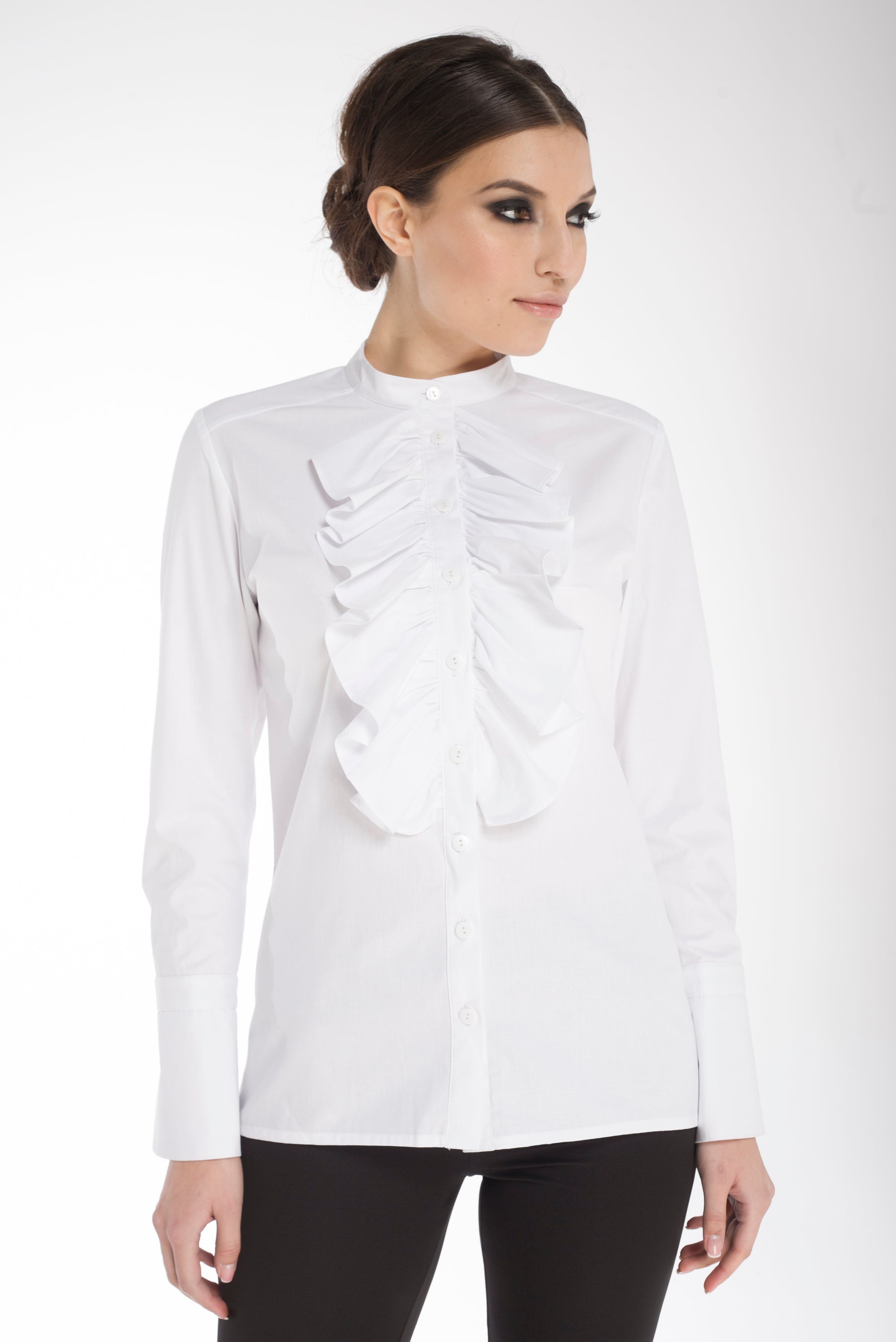 Ruffled Cotton Blouse