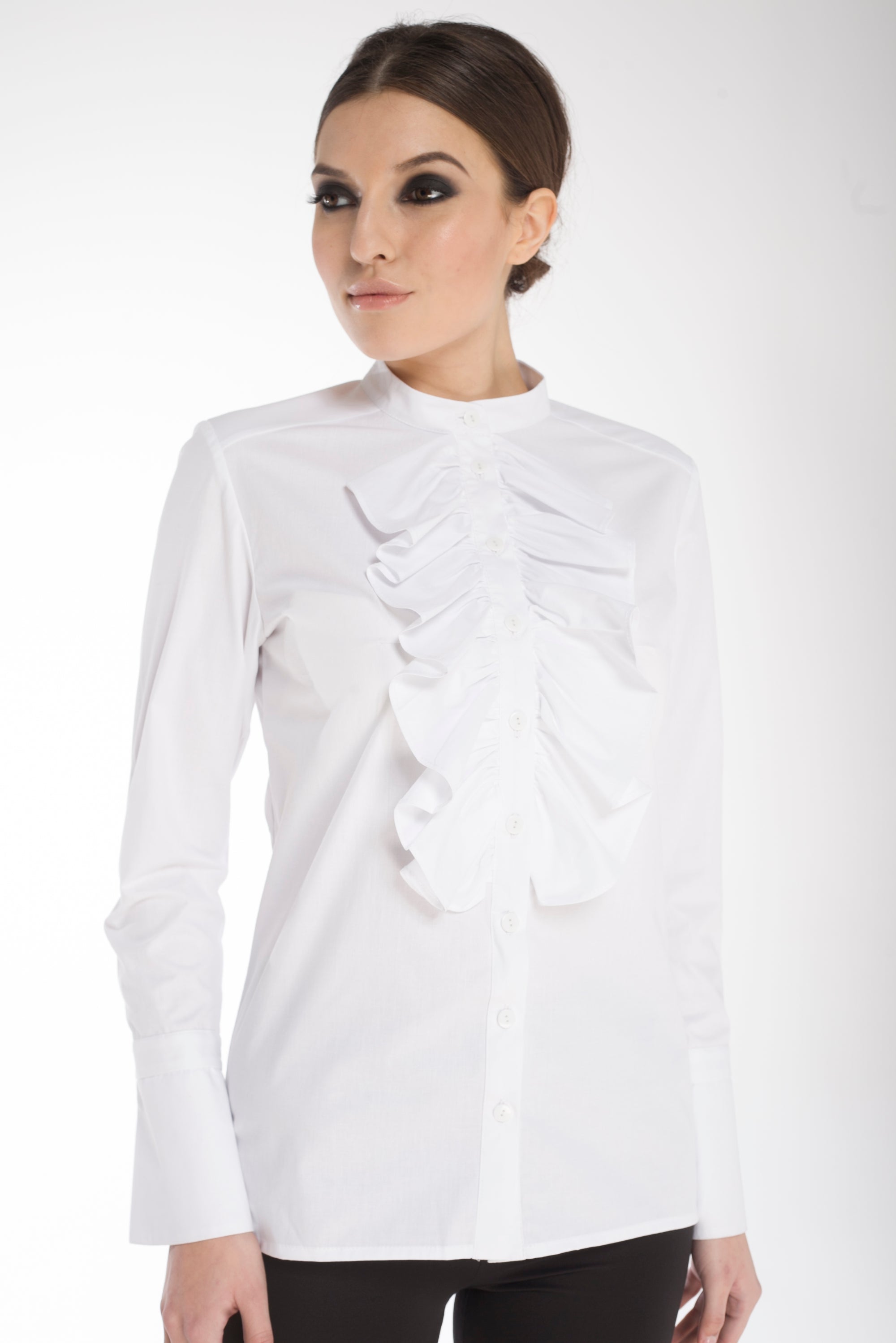Ruffled Cotton Blouse