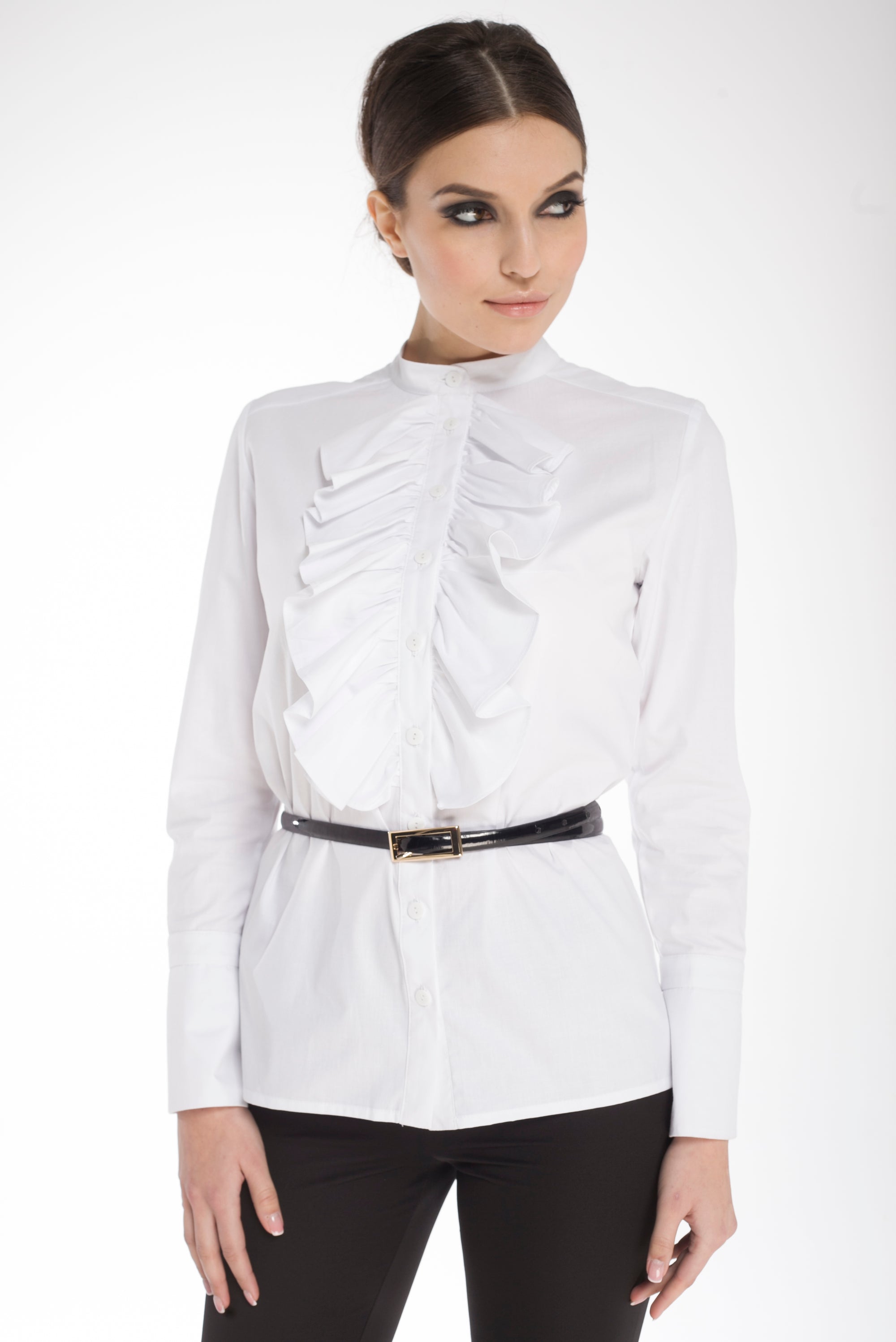 Ruffled Cotton Blouse