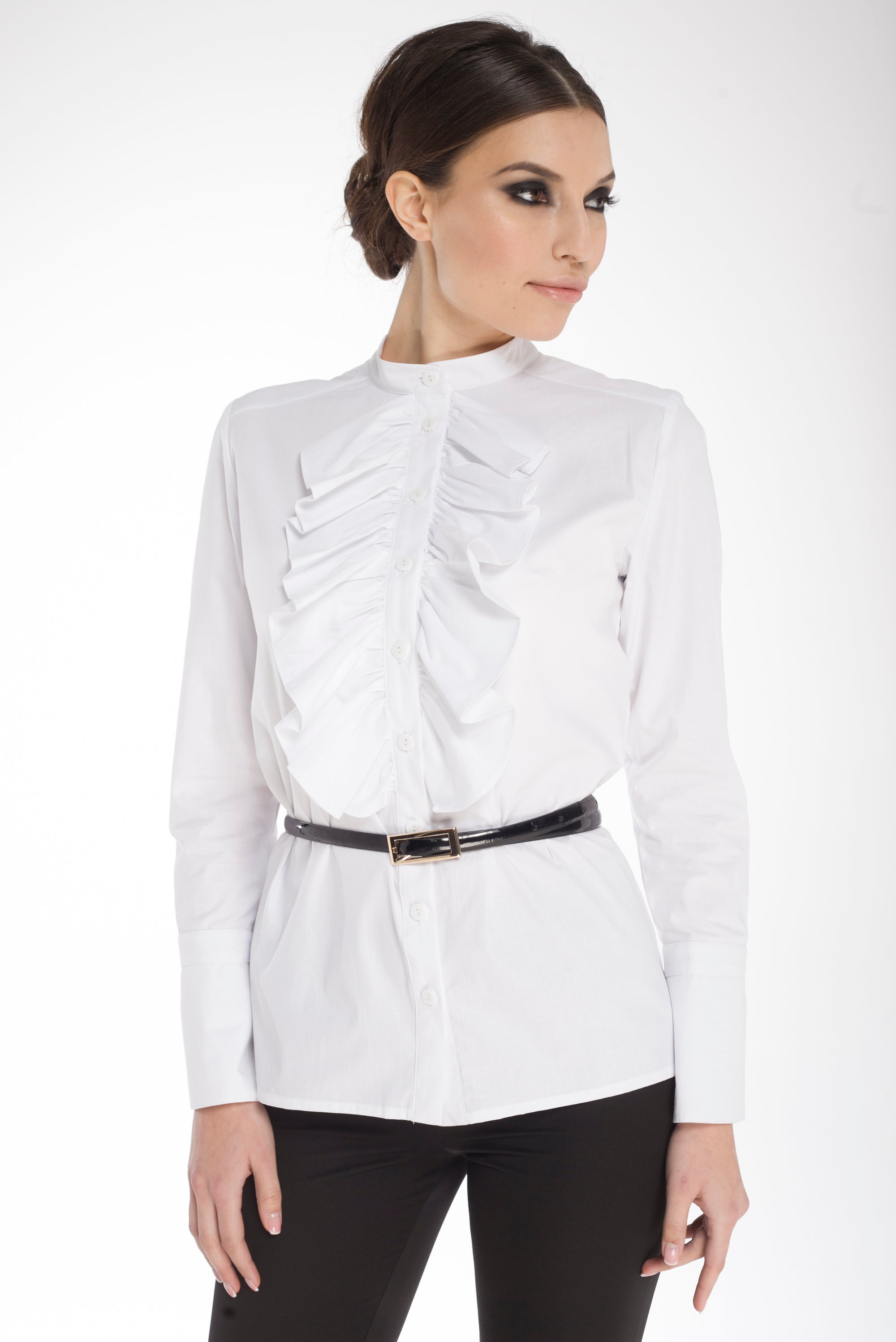 Ruffled Cotton Blouse