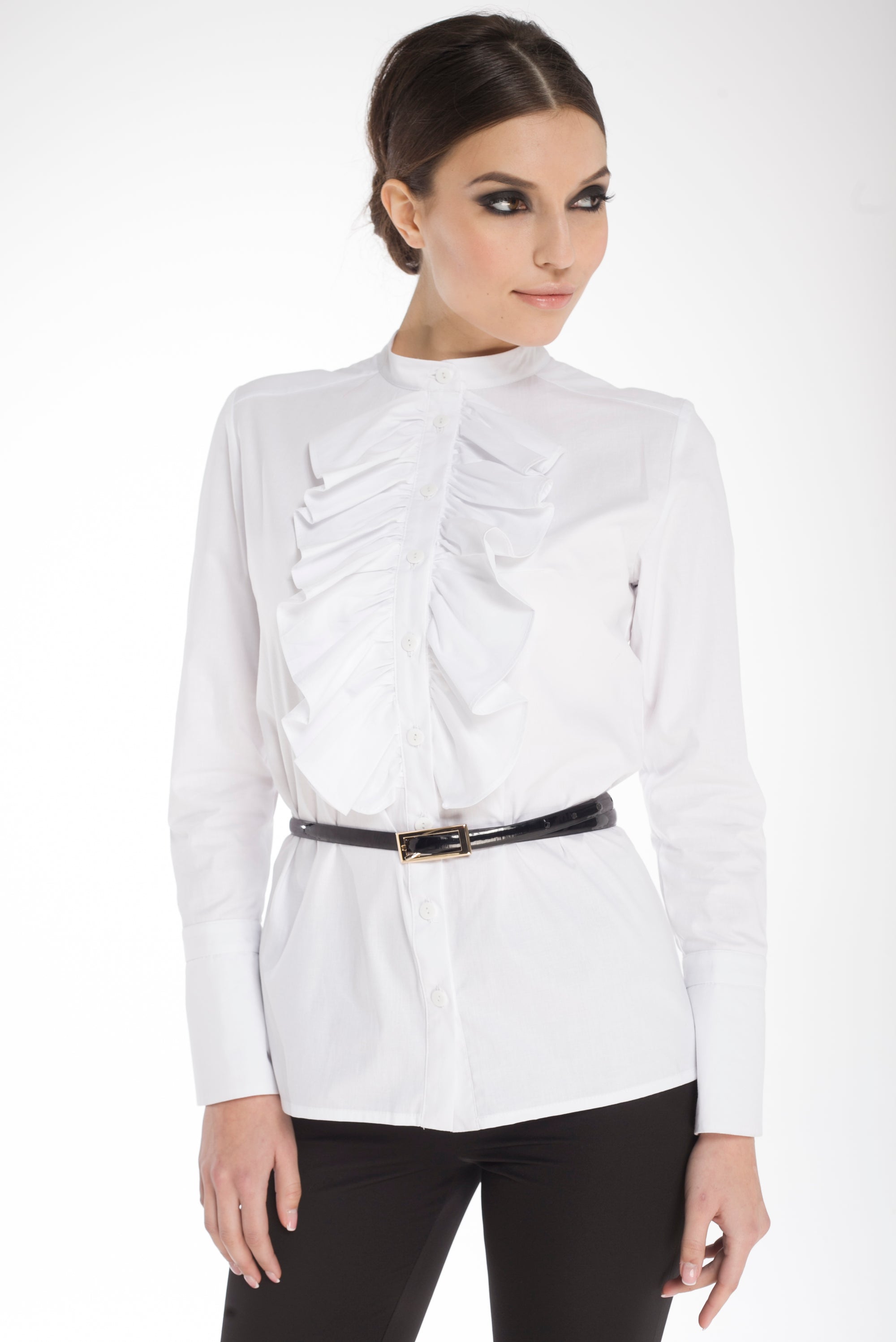 Ruffled Cotton Blouse